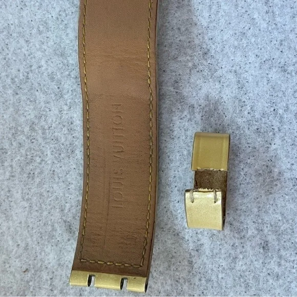 LOUIS VUITTON Cream Ivory Vernis Patent Leather WATCH BAND NO Metal Buckle - Picture 13 of 14